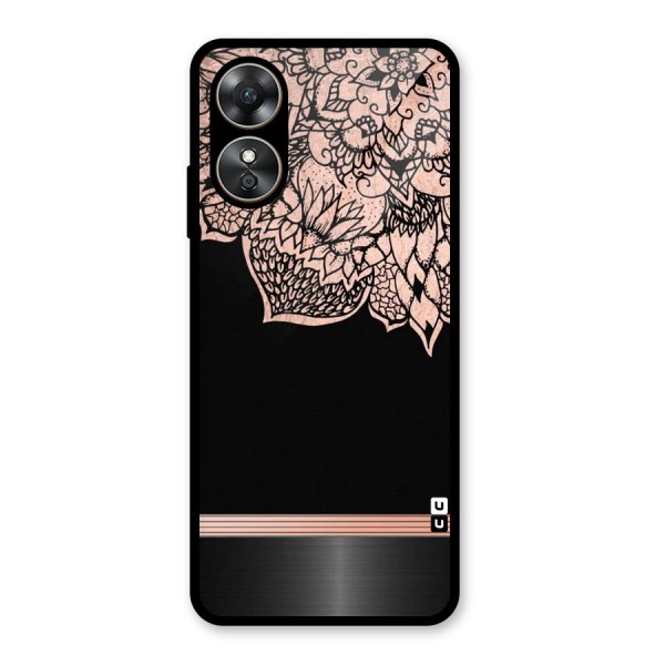 Classic Black Sleak Design Glass Back Case for Oppo A17