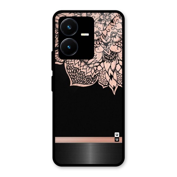 Classic Black Sleak Design Glass Back Case for Vivo Y22