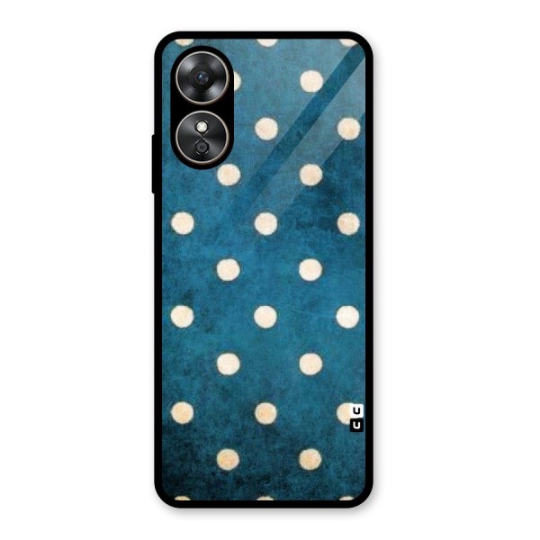 Classic Blue Polka Glass Back Case for Oppo A17