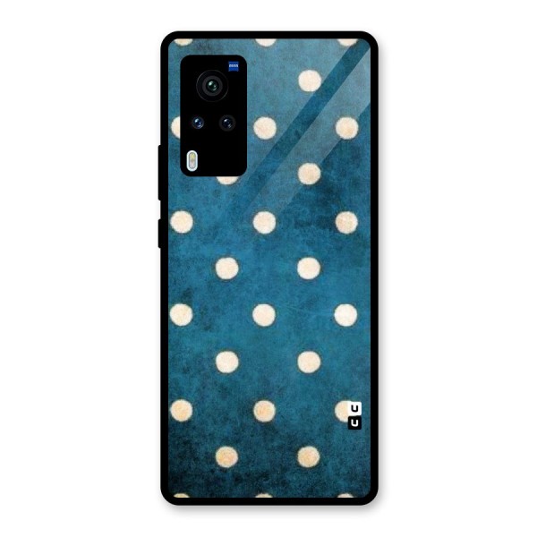 Classic Blue Polka Glass Back Case for Vivo X60 Pro