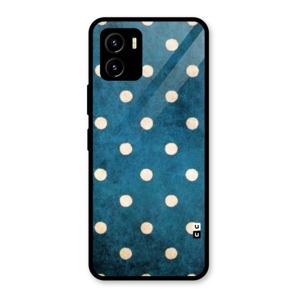 Classic Blue Polka Glass Back Case for Vivo Y15s