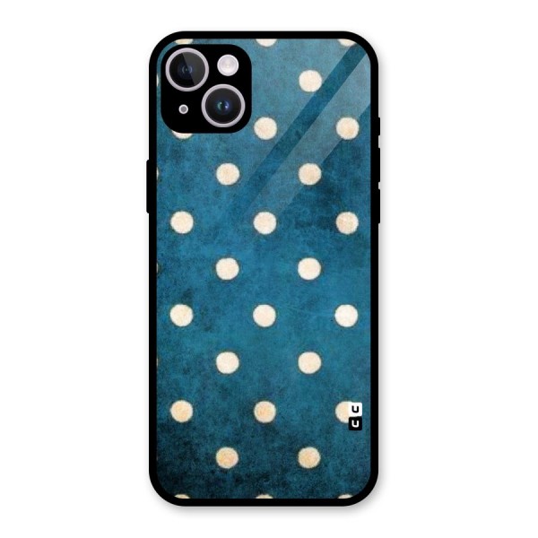 Classic Blue Polka Glass Back Case for iPhone 14 Plus
