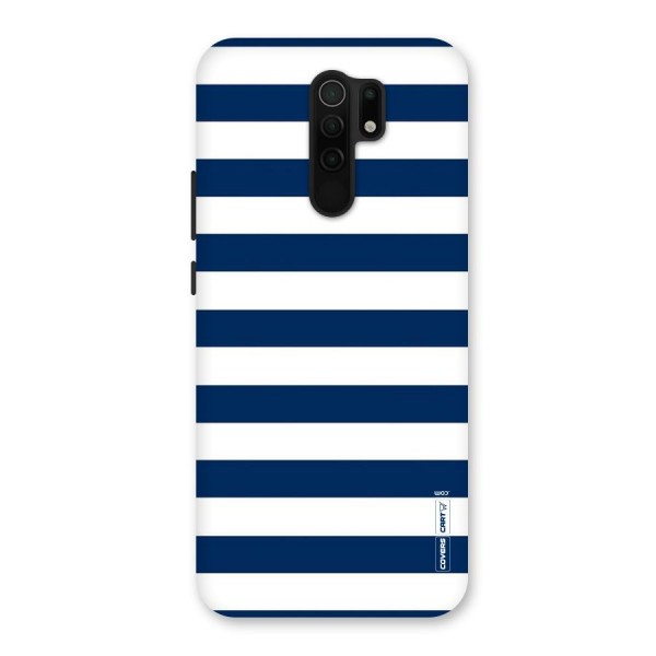 Classic Blue White Stripes Back Case for Redmi 9 Prime