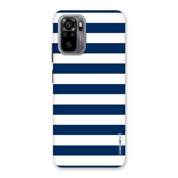 Classic Blue White Stripes Back Case for Redmi Note 10