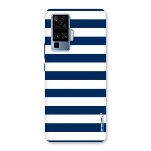 Classic Blue White Stripes Back Case for Vivo X50 Pro