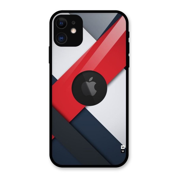 Classic Bold Glass Back Case for iPhone 11 Logo Cut