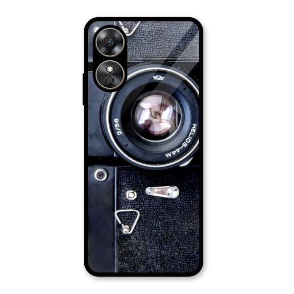 Classic Camera Glass Back Case for Oppo A17