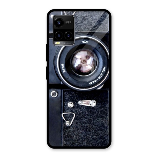 Classic Camera Glass Back Case for Vivo Y21 2021