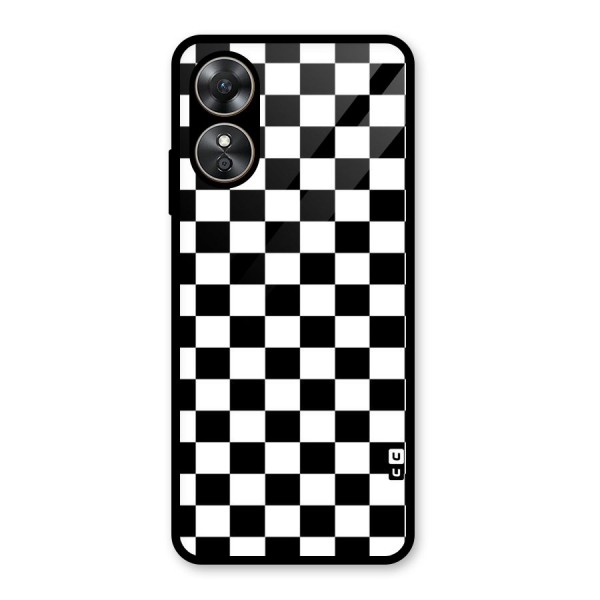 Classic Check Glass Back Case for Oppo A17