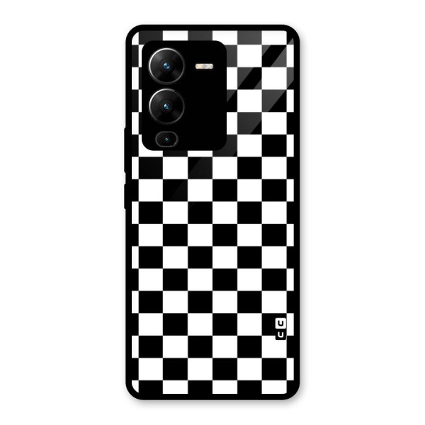 Classic Check Glass Back Case for Vivo V25 Pro