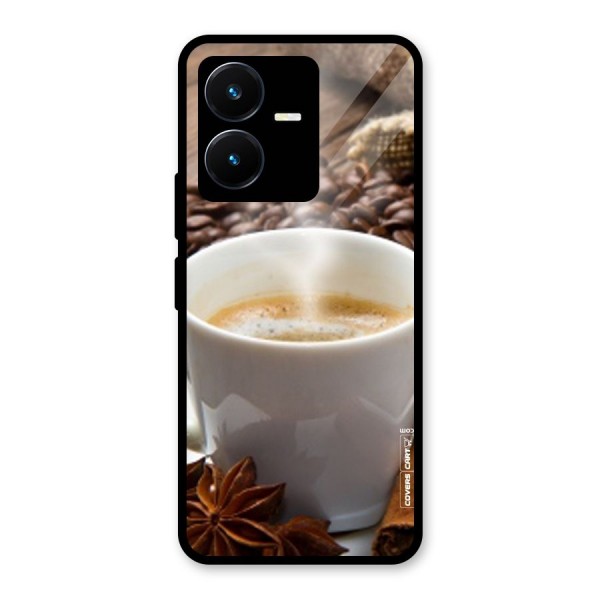 Classic Coffee Beans Glass Back Case for Vivo Y22