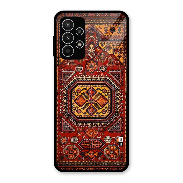 Classic Luxury Carpet Pattern Glass Back Case for Galaxy A23