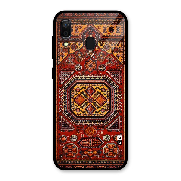 Classic Luxury Carpet Pattern Glass Back Case for Galaxy A30