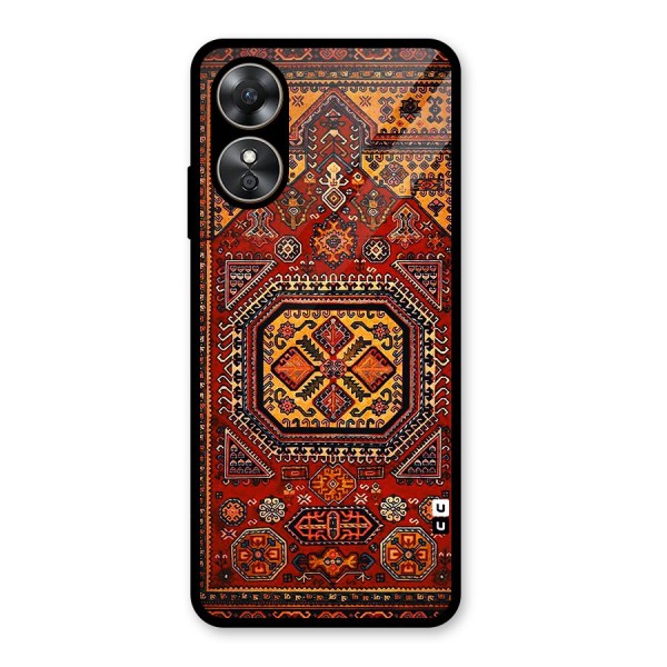 Classic Luxury Carpet Pattern Glass Back Case for Oppo A17