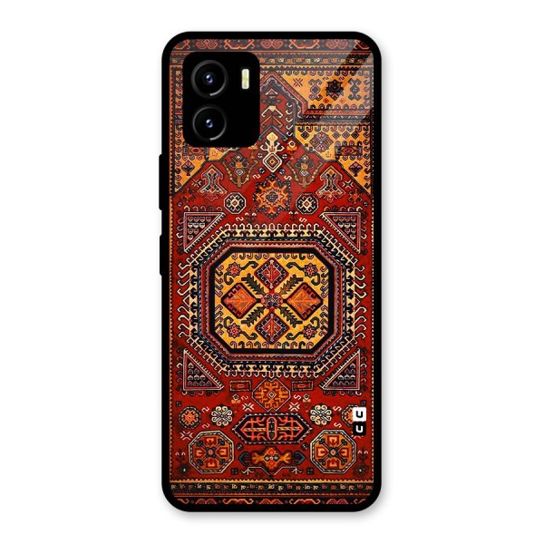 Classic Luxury Carpet Pattern Glass Back Case for Vivo Y15s