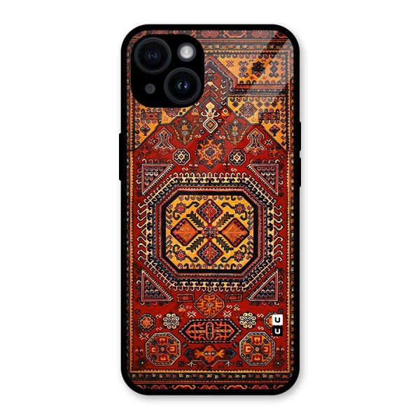 Classic Luxury Carpet Pattern Glass Back Case for iPhone 14