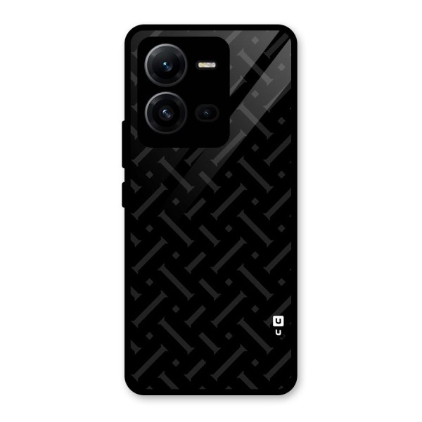 Classic Pipes Pattern Glass Back Case for Vivo V25