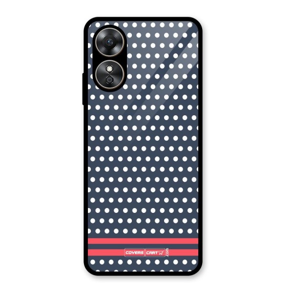 Classic Polka Dots Glass Back Case for Oppo A17