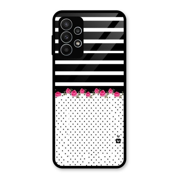 Classic Polka Stripes Glass Back Case for Galaxy A23