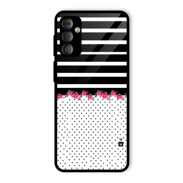 Classic Polka Stripes Glass Back Case for Galaxy F23