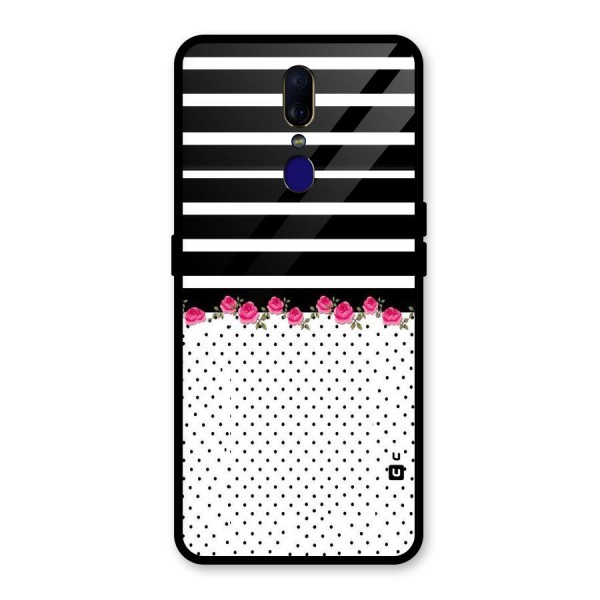 Classic Polka Stripes Glass Back Case for Oppo F11