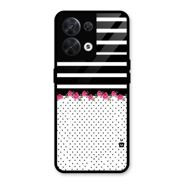 Classic Polka Stripes Glass Back Case for Oppo Reno8 5G