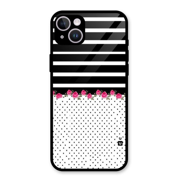 Classic Polka Stripes Glass Back Case for iPhone 14 Plus