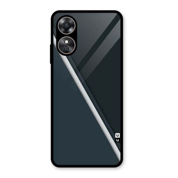 Classic Single Stripe Glass Back Case for Oppo A17