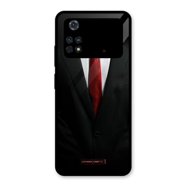 Classic Suit Glass Back Case for Poco M4 Pro 4G