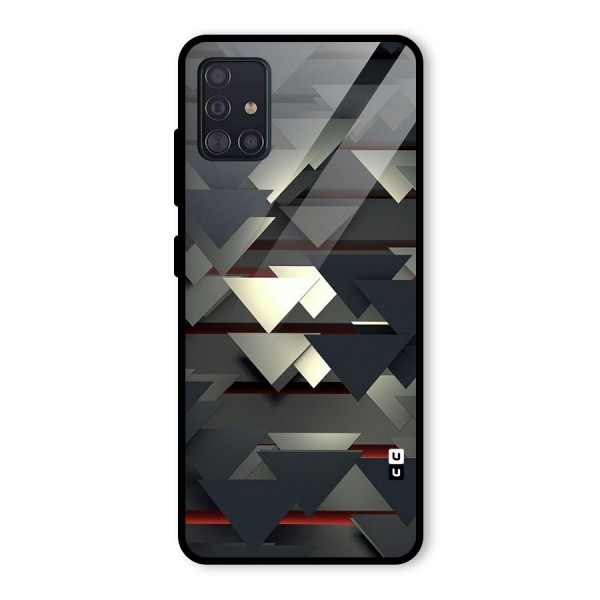 Classic Triangles Design Glass Back Case for Galaxy A51