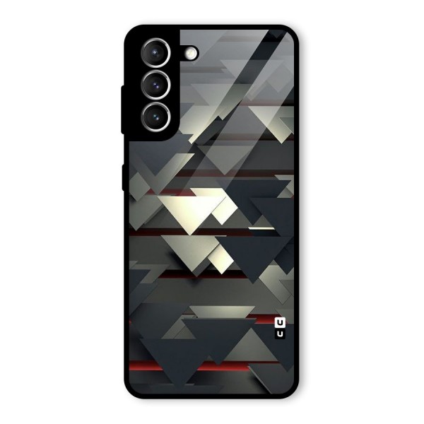 Classic Triangles Design Glass Back Case for Galaxy S21 5G