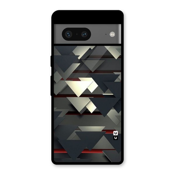 Classic Triangles Design Glass Back Case for Google Pixel 7