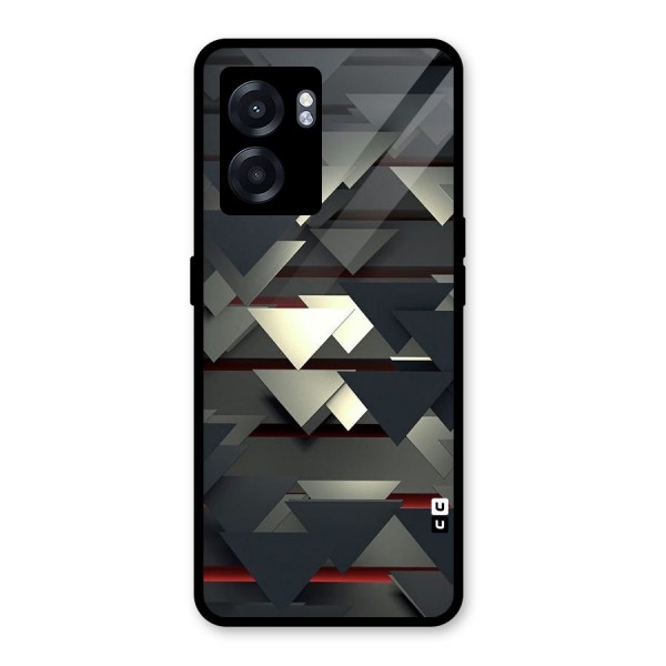 Classic Triangles Design Glass Back Case for Oppo K10 (5G)