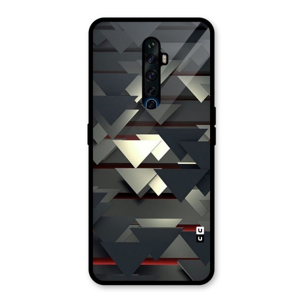 Classic Triangles Design Glass Back Case for Oppo Reno2 Z