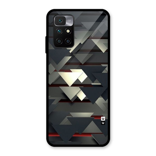 Classic Triangles Design Glass Back Case for Redmi 10 Prime