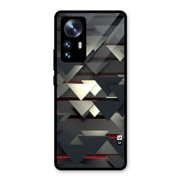 Classic Triangles Design Glass Back Case for Xiaomi 12 Pro