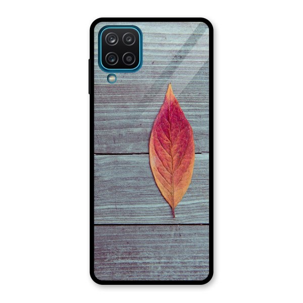 Classic Wood Leaf Glass Back Case for Galaxy A12