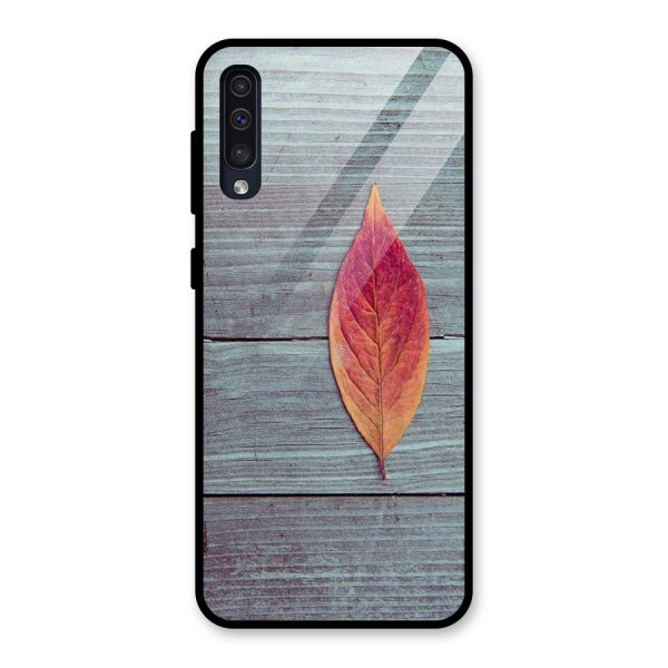 Classic Wood Leaf Glass Back Case for Galaxy A50s