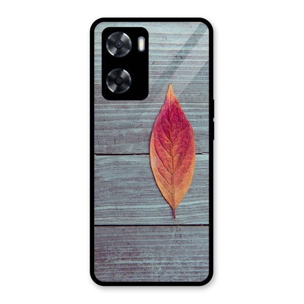 Classic Wood Leaf Glass Back Case for Oppo A57 2022