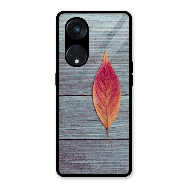 Classic Wood Leaf Glass Back Case for Reno8 T 5G