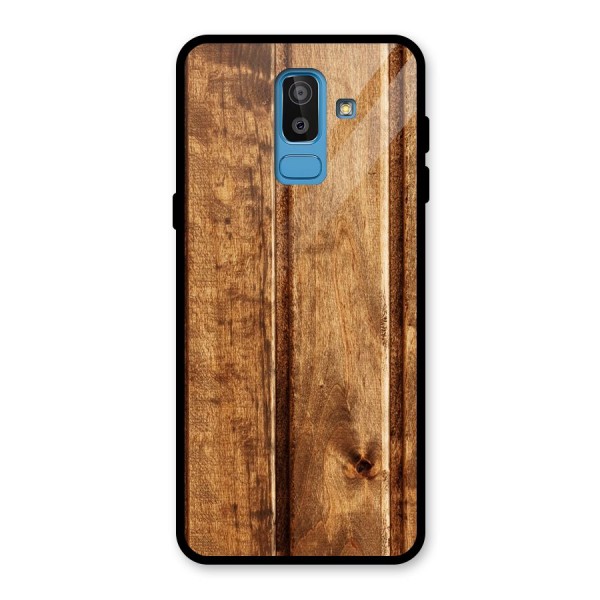 Classic Wood Print Glass Back Case for Galaxy J8