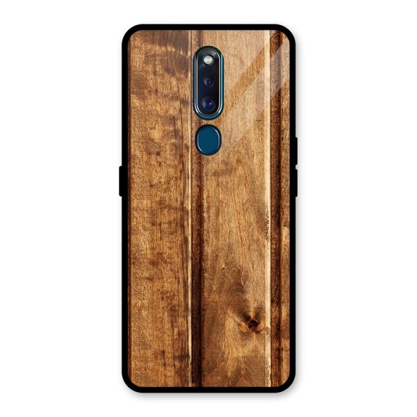 Classic Wood Print Glass Back Case for Oppo F11 Pro