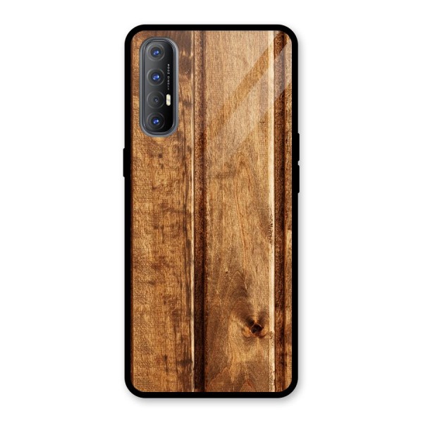 Classic Wood Print Glass Back Case for Oppo Reno3 Pro