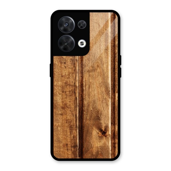 Classic Wood Print Glass Back Case for Oppo Reno8 5G