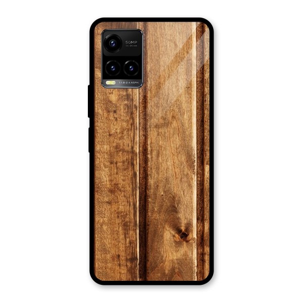 Classic Wood Print Glass Back Case for Vivo Y33s