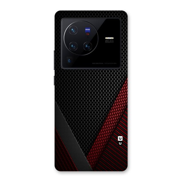 Classy Black Red Design Back Case for Vivo X80 Pro