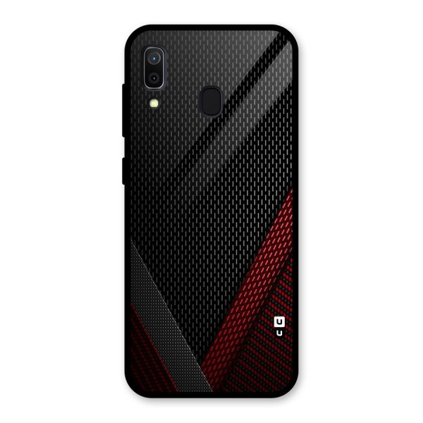 Classy Black Red Design Glass Back Case for Galaxy A30