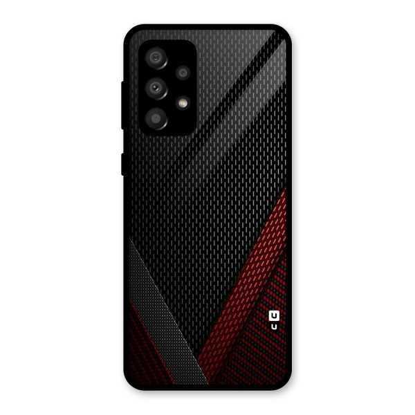 Classy Black Red Design Glass Back Case for Galaxy A32