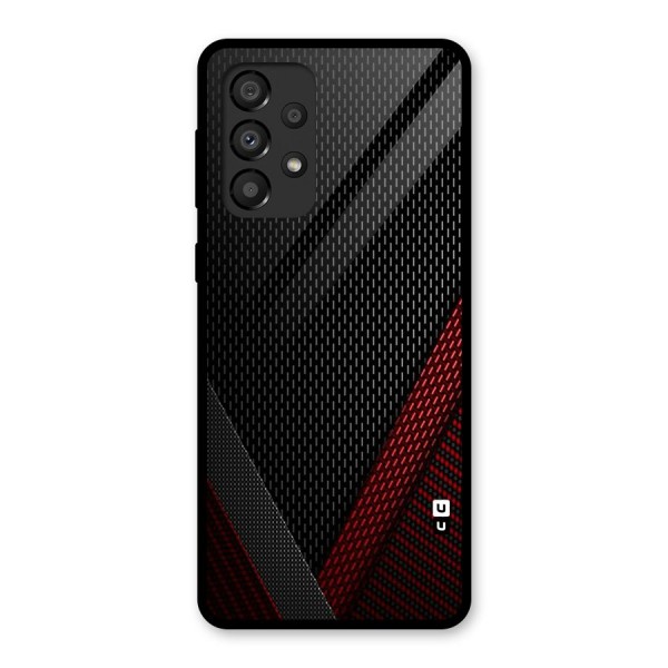Classy Black Red Design Glass Back Case for Galaxy A33 5G