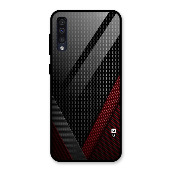 Classy Black Red Design Glass Back Case for Galaxy A50s